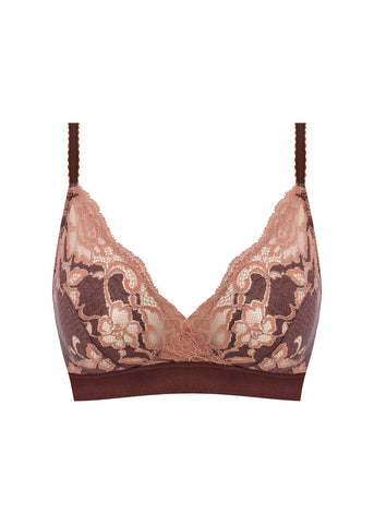 Florilege non wired bralette - Chocolade/Burlwood