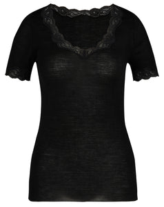 RICHESSE LACE Shirt short sleeve - black