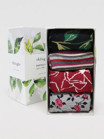 Orsella Floral GOTS Organic Cotton 4 Sock Gift Box