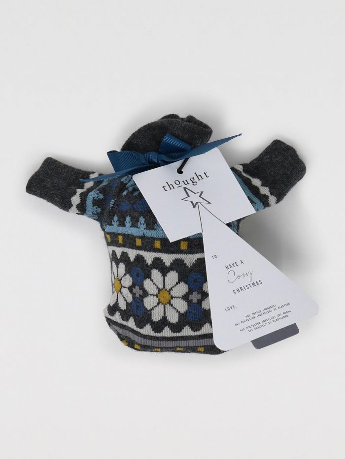 Neeva GOTS Organic Cotton Christmas Jumper Gift - dark grey marle