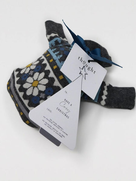 Neeva GOTS Organic Cotton Christmas Jumper Gift - dark grey marle