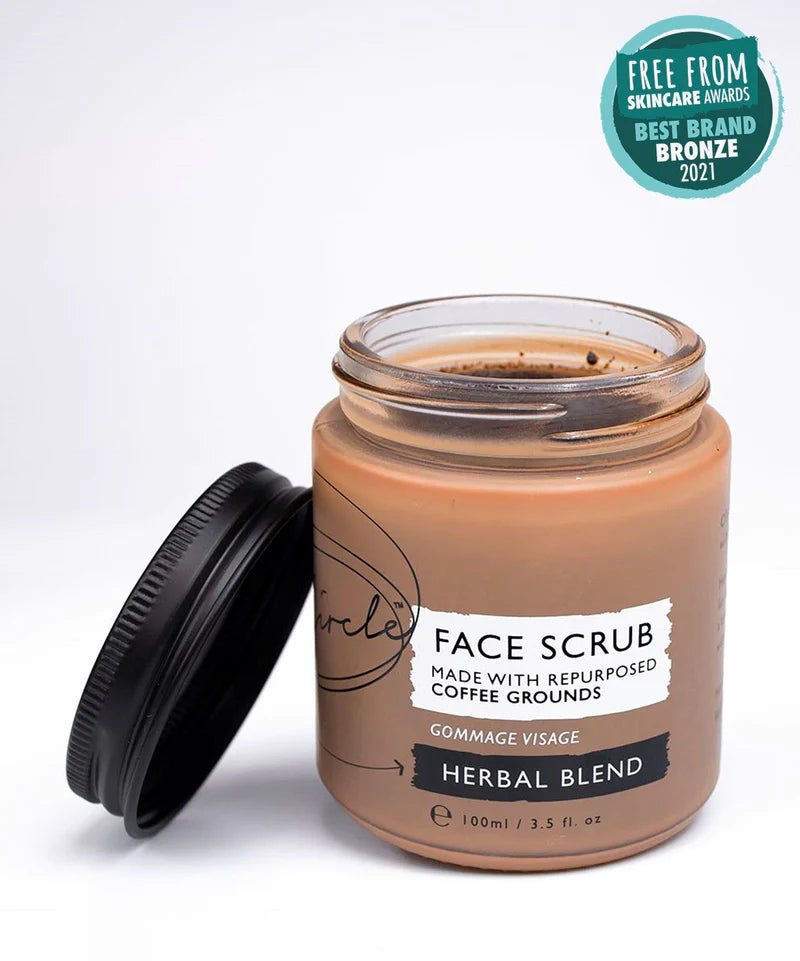 Face Scrub with Coffee + Rosehip Oil - Herbal Blend 100ml