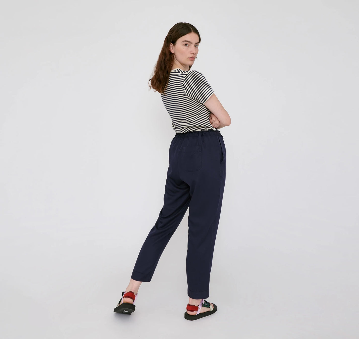 Woven Draw-Cord Pants - navy