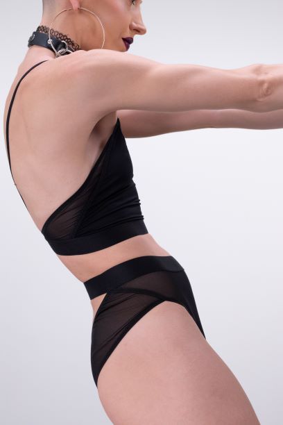 i want high rise briefs - black soft tulle